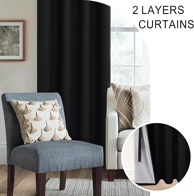 XWZO Full Shading Blackout Curtains 72 Inches Length - Image 5