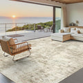 Soalmost Abstract Rug 8x10 Large Living Room Area Rugs Washable Beige/Gray | by Soalmost