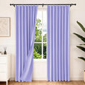 Etherealveil Lavender Purple Pinch Pleated Blackout Curtains 2P 52"x84" | Back by Etherealveil