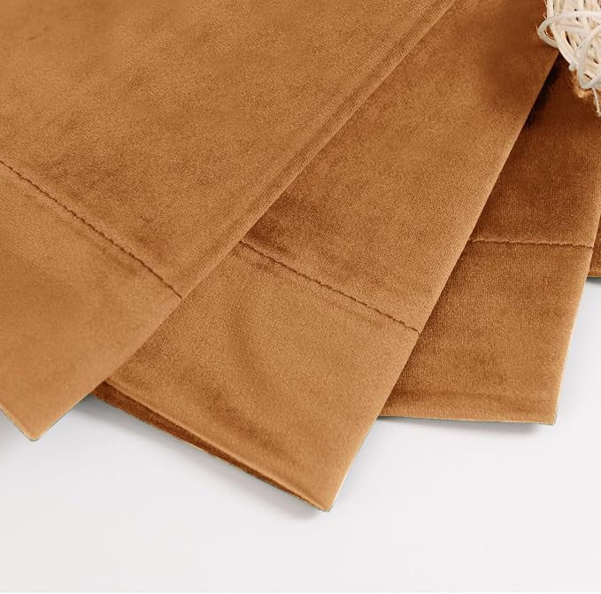BGment Orange Blackout Velvet Curtains 2 Panels - Image 6