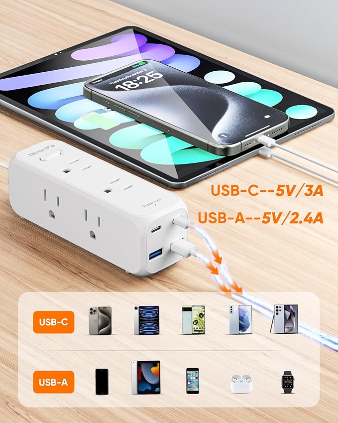 Olcorife Flat Plug Power Strip - Image 6
