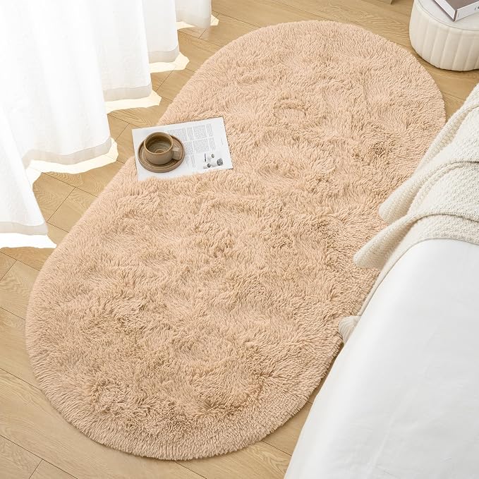 Goideal Fluffy Bedroom Rug, Small Oval Area Rugs, 2.6 x 5.3 Feet - Image 4