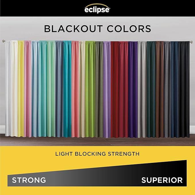 ECLIPSE Kendall Modern Blackout Thermal Rod Pocket Window Curtain - Image 8