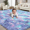 PLHXFR 5x7 Area Rugs Living Room: Fluffy Bedroom Soft Shag Rug Kid Rainbow | by PLHXFRSoftAreaRugs