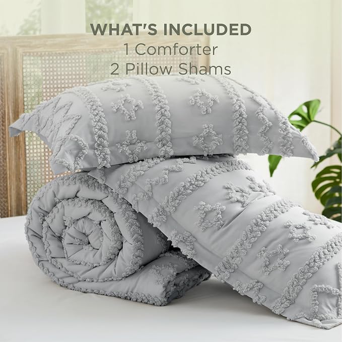 Bedsure Tufted Boho Comforter Set Oversized King - Image 6