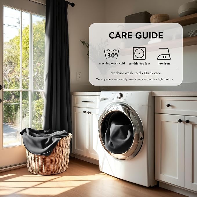 Deconovo Blackout Curtains for Bedroom, Living Room Curtains 63 Inches Long | - Image 8