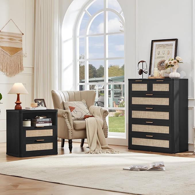 LEYAOYAO Rattan Dresser for Bedroom - Image 4