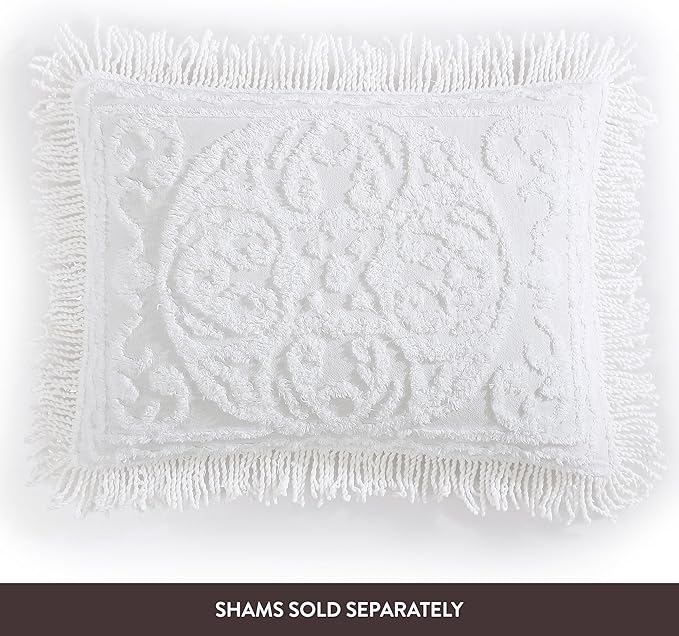 Beatrice Home Fashions Medallion Queen Cotton Chenille Bedspread, cozy plush - Image 5