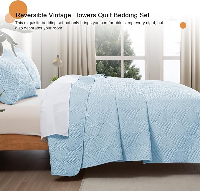 Whale Flotilla Extra Soft King Quilt Bedding Set, Lightweight Bedspreads | - Image 7