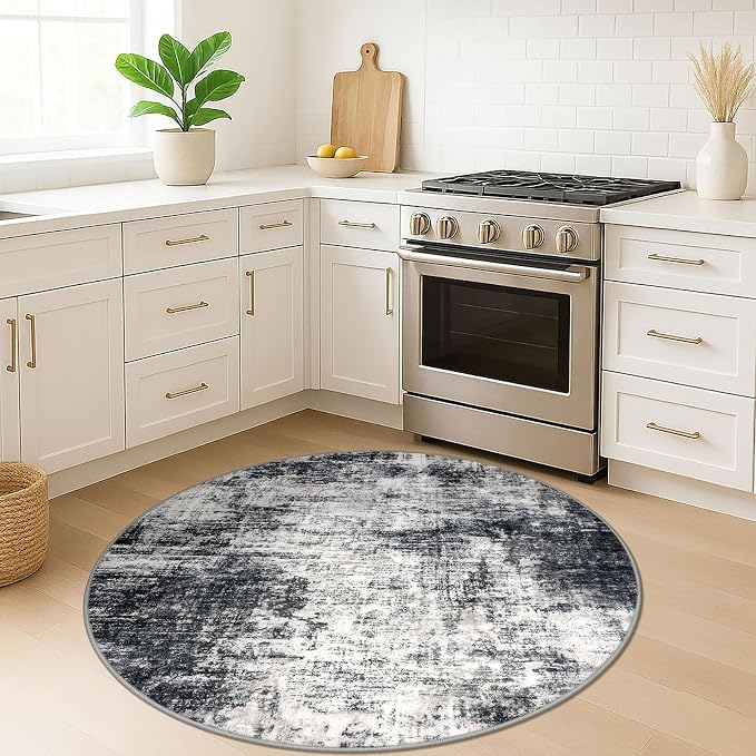 Round Area Rug 5 Ft Circle Entryway Rugs Round Washable Door Mat Indoor Entrance - Image 3