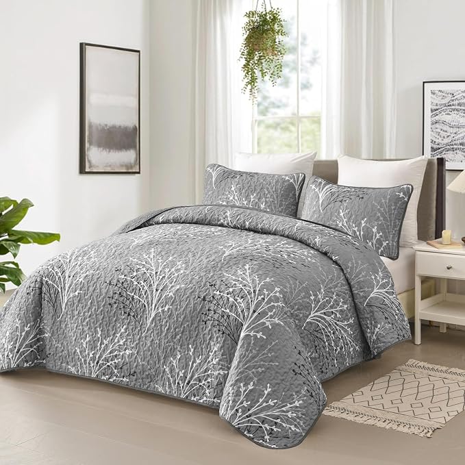 DJY Grey Quilt Set Queen Size - Image 2