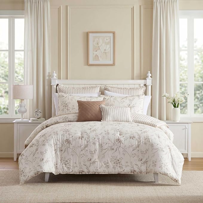 Laura Ashley - Reversible Cotton King Comforter Set by Unknown