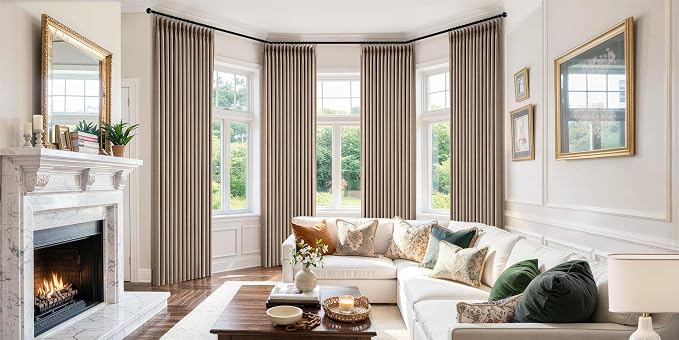 MIULEE Pinch Pleated 100% Blackout Curtains 40"x84" Long Linen 4 Panels Set | - Image 2