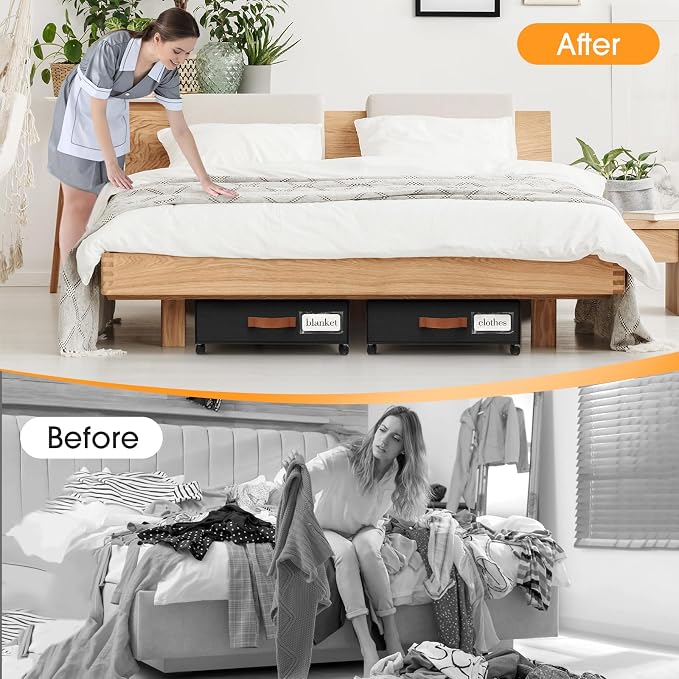 Under Bed Storage with Wheels 2Pack Storage Containers with Clear Window | - Image 5