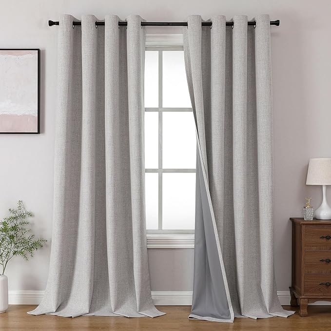 Joydeco Blackout Curtains 120 Inches Long 2 Panels Burg, Room Darkening Curtains by JOYDECO