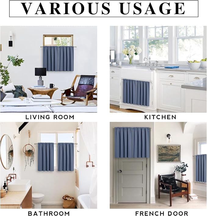 RYB HOME Blackout Curtains for Bedroom Living Room Nursery 63 inches Long | - Image 6