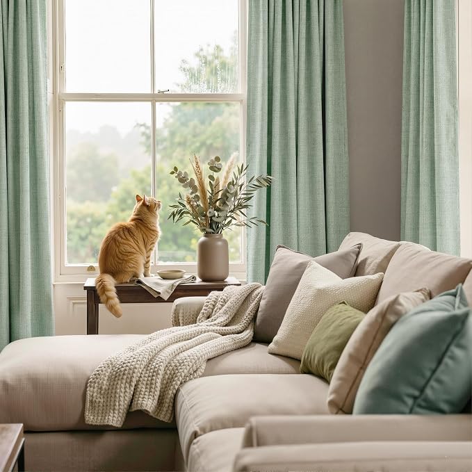 RYB HOME Sage Green 100% Blackout Curtains 102 Inch Long - Image 6
