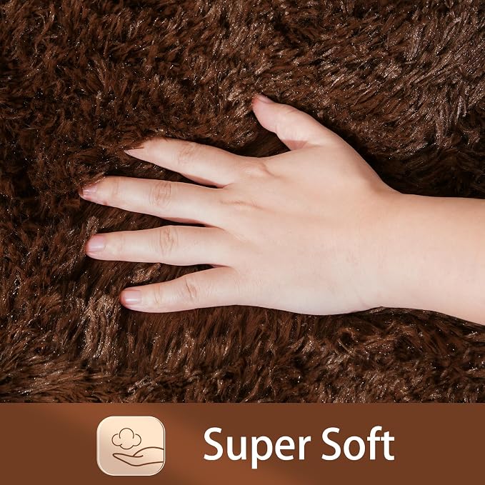 HOMORE Small Rugs for Bedroom 2x3 Feet Brown Rug for Bedside Living Room | Soft - Image 4