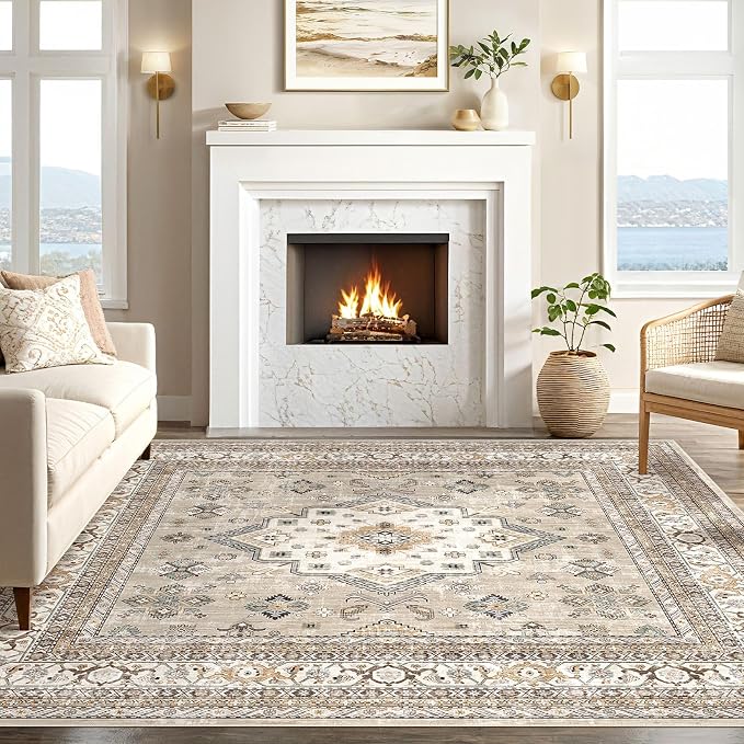 cotiled 8x8 Area Rug for Living Room, Traditional, Dining Room, and Home Office - Image 5
