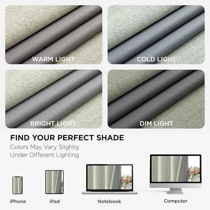 Joydeco Blackout Curtains 90 Inches Long 2 Panels Burg, Room Darkening Curtains - Image 8