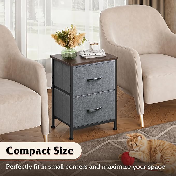 WLIVE Night Stand Set 2, Dresser and Nightstand Sets, Small Dresser - Image 7
