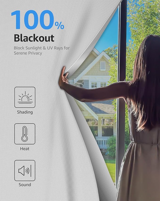 Blackout Curtains for Bedroom Portable 30"x60" Blackout Shades | 100% Black Out - Image 2