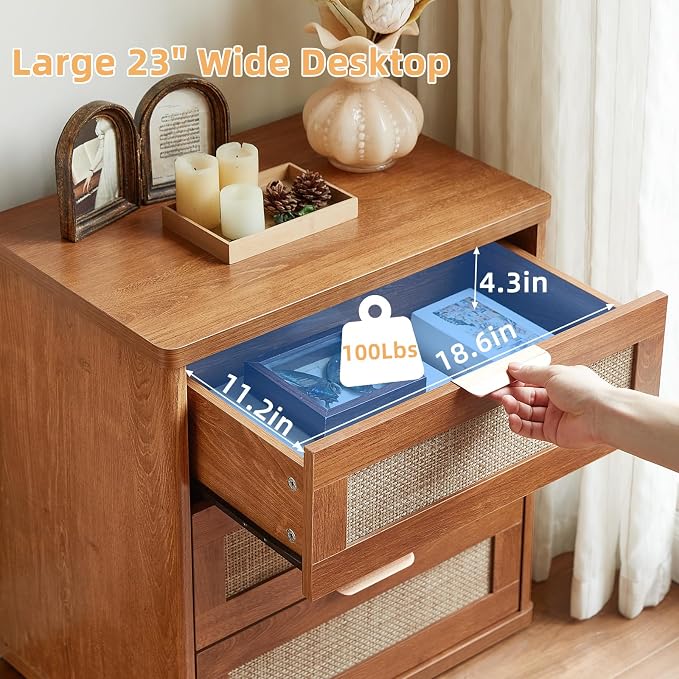LEYAOYAO Rattan 23" Nightstands - Image 4