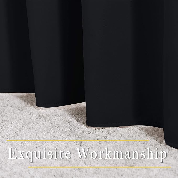 NICETOWN Blackout Black Curtains & Drapes 90 inches Long - Image 6