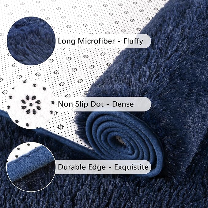 Chicrug Soft Runner Rugs for Bedroom Living Room Plush Fluffy Rug 3x8 | Shag - Image 6
