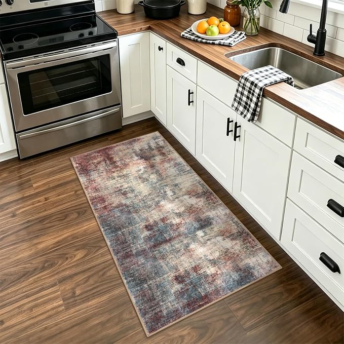 Abstract Runner Rug 2x4 Ft Entryway Rugs Washable Door Mat Indoor Entrance - Image 9