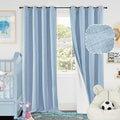 Baby Blue Linen Blackout Curtains by Lajode