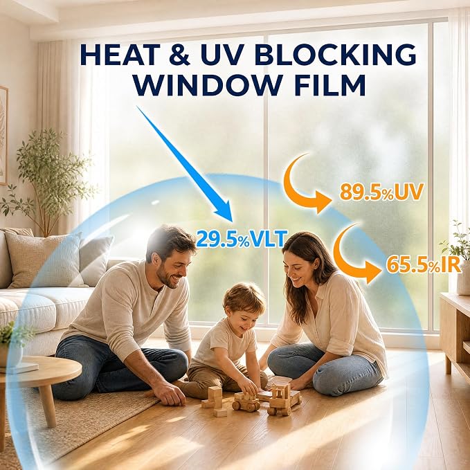 Frosted Window Privacy Film Static Cling Glass Film 23.6" x 6.5' | No Glue - Image 4