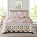 3-Piece Quilt Set Quilted Bedspread Lightweight Coverlet Set Garden Style by Travan