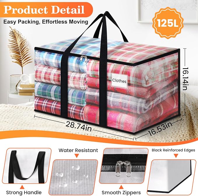 Moving Bags, Extra Large Heavy Duty Storage Bags, 10 Packs | Packing Bags - Image 3