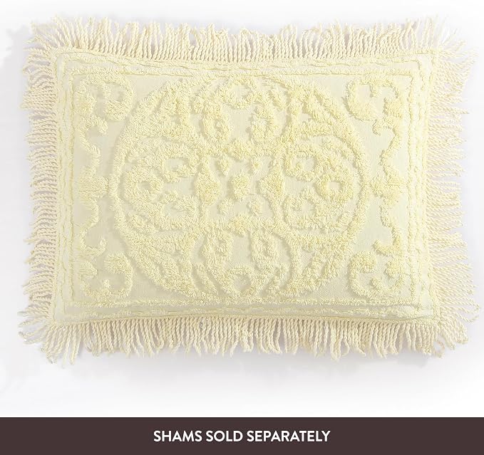 Beatrice Home Fashions Medallion Queen Cotton Chenille Bedspread, cozy plush - Image 4