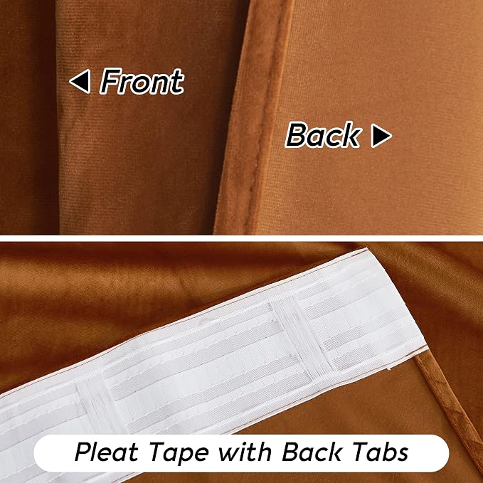 RYB HOME Velvet Curtains 108 inches Long, Extra Long High Ceiling Curtains | - Image 6