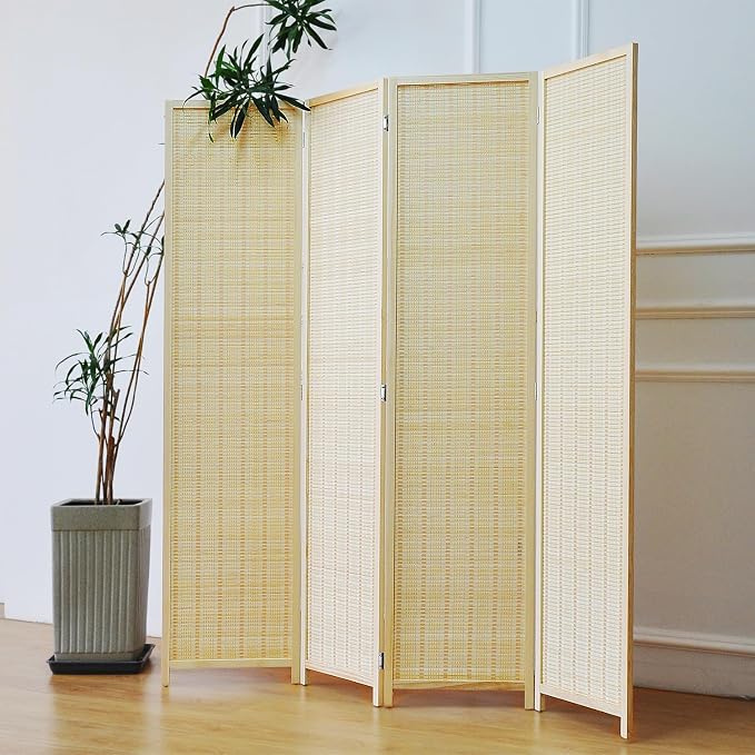 4 Panel Bamboo Room Divider by Furnnylane