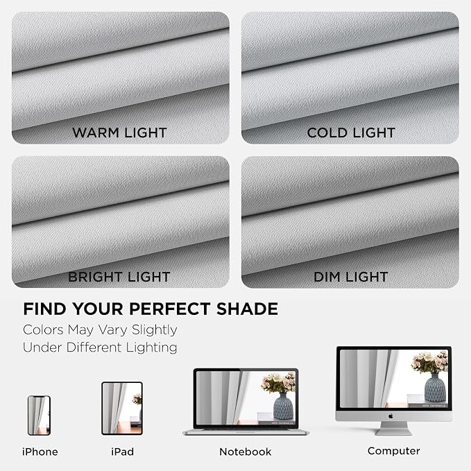 Joydeco White Curtains 72 Inches Long 2 Panels Set, Thermal Insulated Long - Image 6