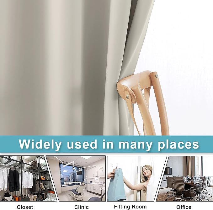 RYB HOME Blackout Office Room Divider, Energy Efficient Furniture Protected | - Image 6