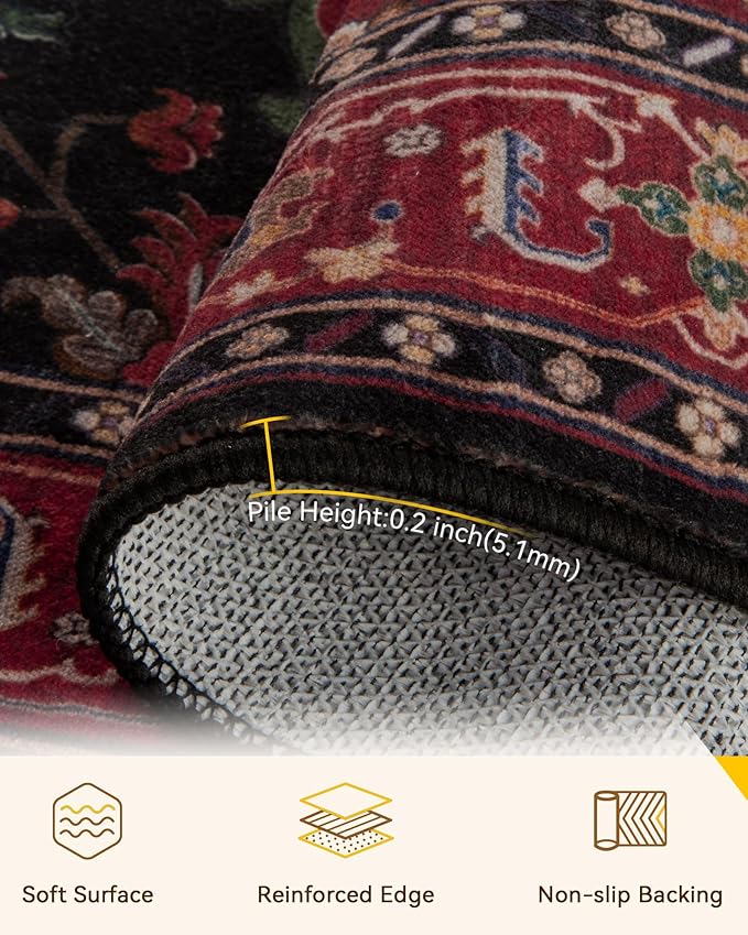 RELEANY Washable Area Rug, Runner 2'6"x8', Water Repellent, Pet Friendly - Image 2