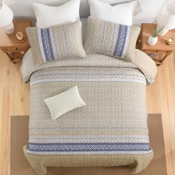 Cottolester Queen Quilt Bedding Set, All Seasons Microfiber Boho Quilt Set - Image 4