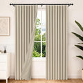 Etherealveil Taupe Pinch Pleated Blackout Curtains 2 Panels 60"x84" | Back Tabs by Etherealveil