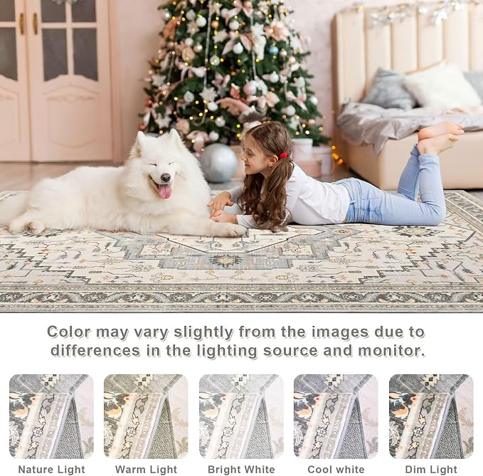 Macgace Washable Vintage Area Rug - Image 7
