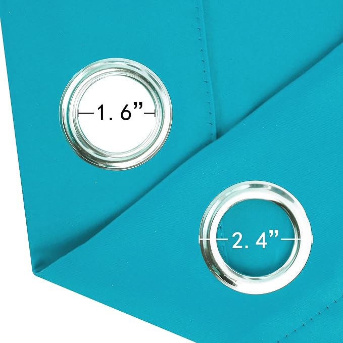 Teal/Turquoise Kids Blackout Bedroom Curtains/52 x 63 Inch/Set of 2 Panels - Image 5