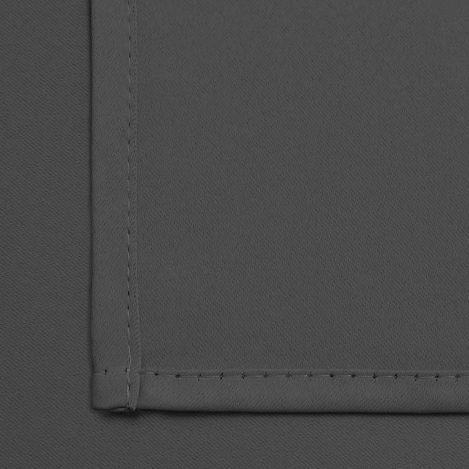 Yakamok Blackout Curtains 38x84 inch Charcoal Grey Thermal Drapes-Bedroom | 2 - Image 5