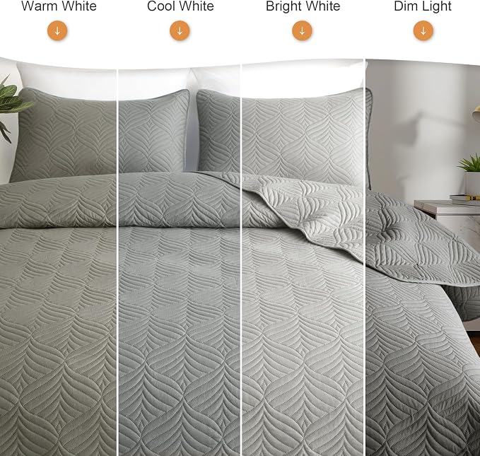 Whale Flotilla Extra Soft Twin Quilt Bedding Set, Lightweight Bedspreads | Grey - Image 5