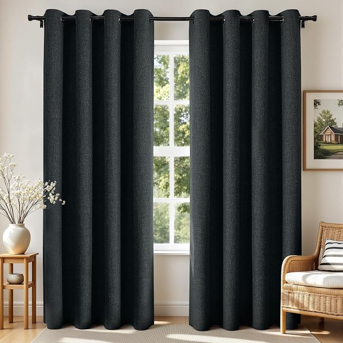 Joydeco Blackout Curtains 84 Inches Long 2 Panels Burg, Room Darkening Curtains by JOYDECO