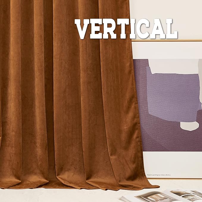 RYB HOME Plush Velvet Curtains 96 inches, Heavy Duty Back Tab Decorative Window - Image 5