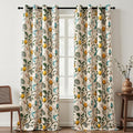 Topfinel Floral Curtains 90 Inches Long 2 Panels Unique Natural Beige Luxury by Topfinel