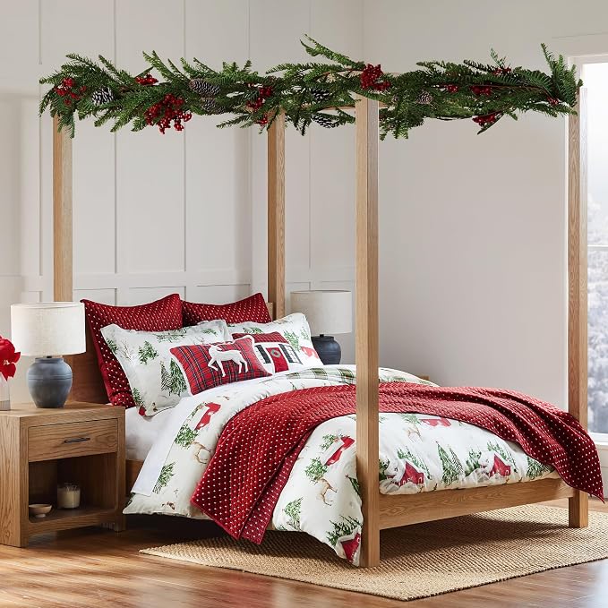 Levtex Home - Cross Stitch Velvet Red Quilt Set - Twin Quilt + One Standard - Image 2